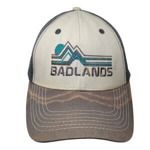 Badlands Snapback Mesh Back Trucker Hat Gray One Size Embroidered